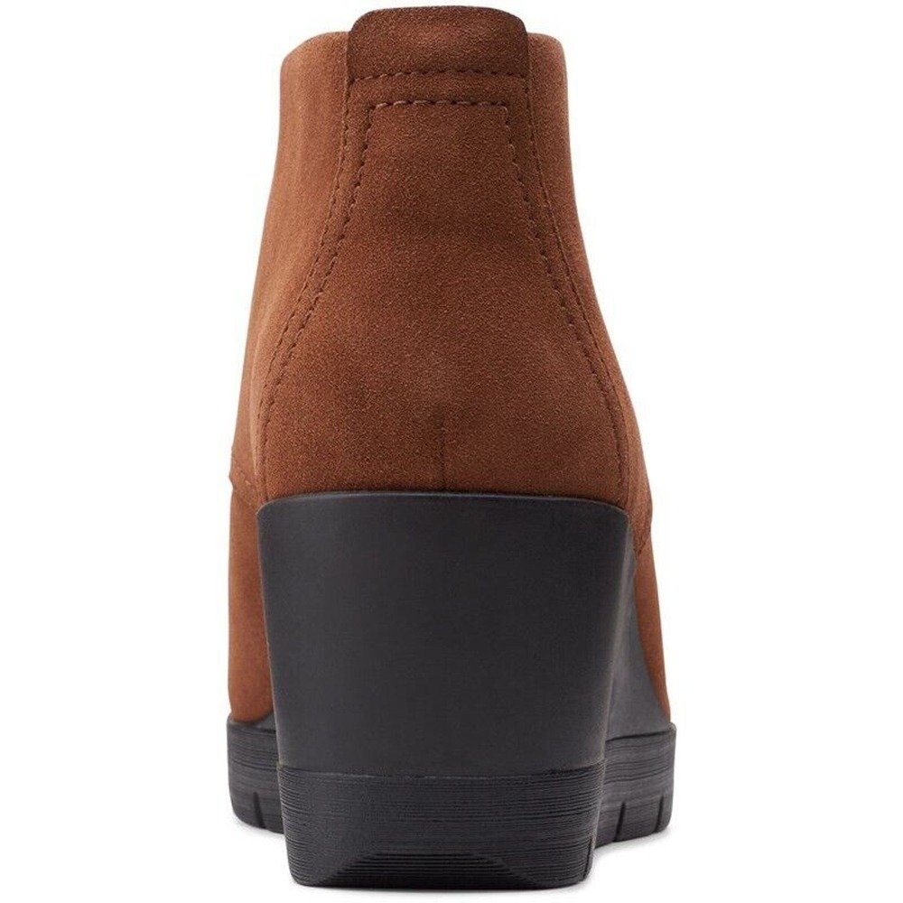 CLARKS DESERT BOOTS 9.5 ACTIVE AIR black brown suede BOOTIE wedge laces ladies - Picture 11 of 11